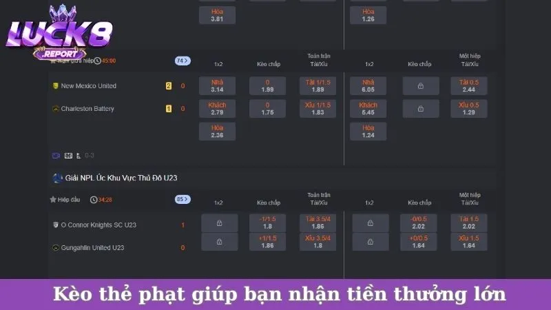 Kèo thẻ phạt giúp bạn nhận tiền thưởng lớn