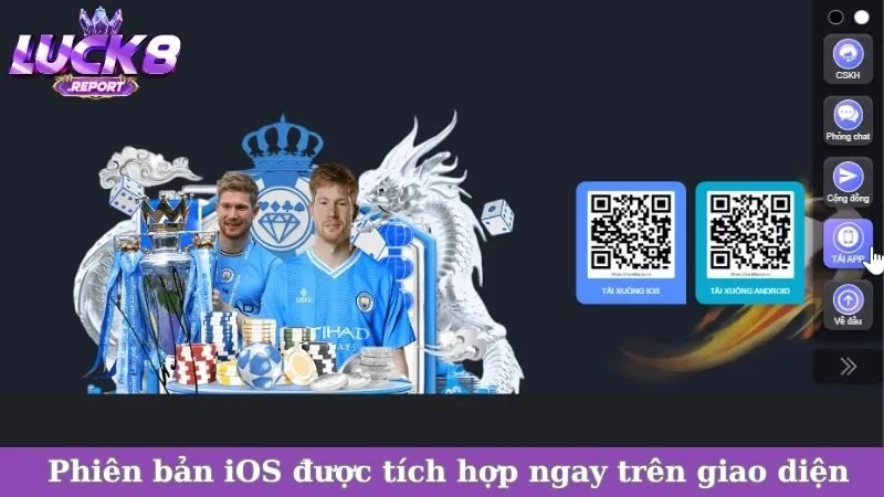 Phiên bản iOS được tích hợp ngay trên giao diện